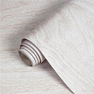 White Wood Contact Paper for Cabinets &Drawers Wood Grain Wallpaper Peel &Stick